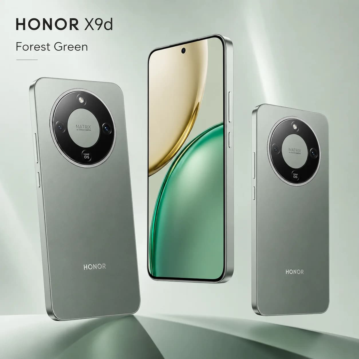 HONOR X9d 5G — 12 Go (jusqu'à 24 Go) / 256 Go, AMOLED 6.79" 120Hz, 8300mAh 66W, Vert Forêt
