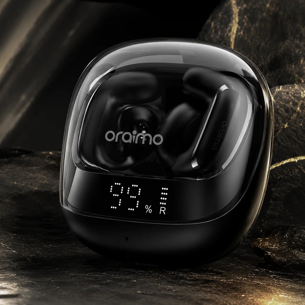 Oraimo OpenSnap N2 — Écouteurs Sans Fil Open-Ear, Bluetooth 6.0, AI ENC, Volume Adaptatif, Noir