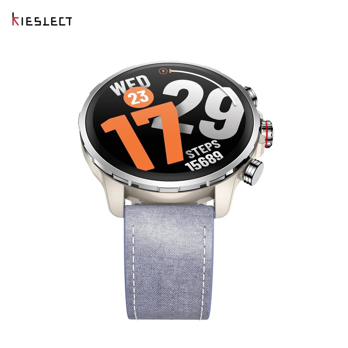 Kieslect Kr3 — Montre Connectée AMOLED 1.5" GPS, Appels Bluetooth, 5ATM, 178+ Sports, Or/Jean